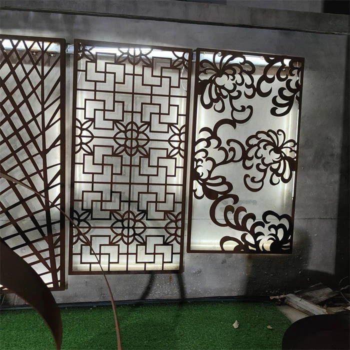 Laser Cut Outdoor Decorative Corten Steel Screen Panel
