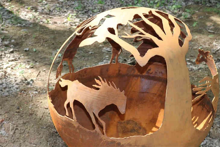 Wood Burning Outdoor Fire Pit Corten Steel