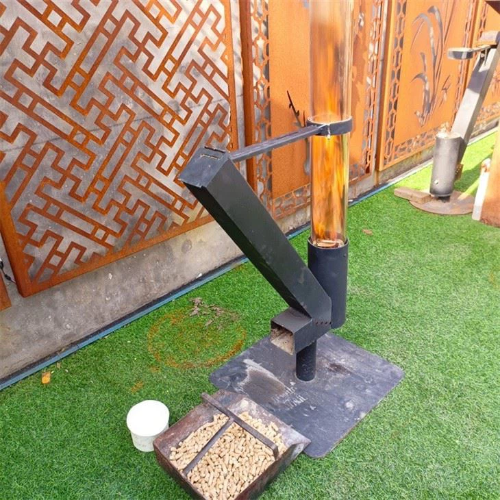 Outdoor Rocket Stove With Glass Tube